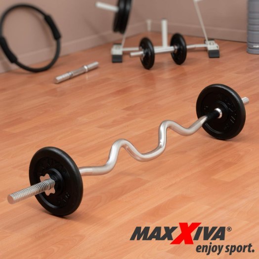 MAXXIVA Zakrzywiony dwuręczny gryf SZ, 120 cm, srebrny